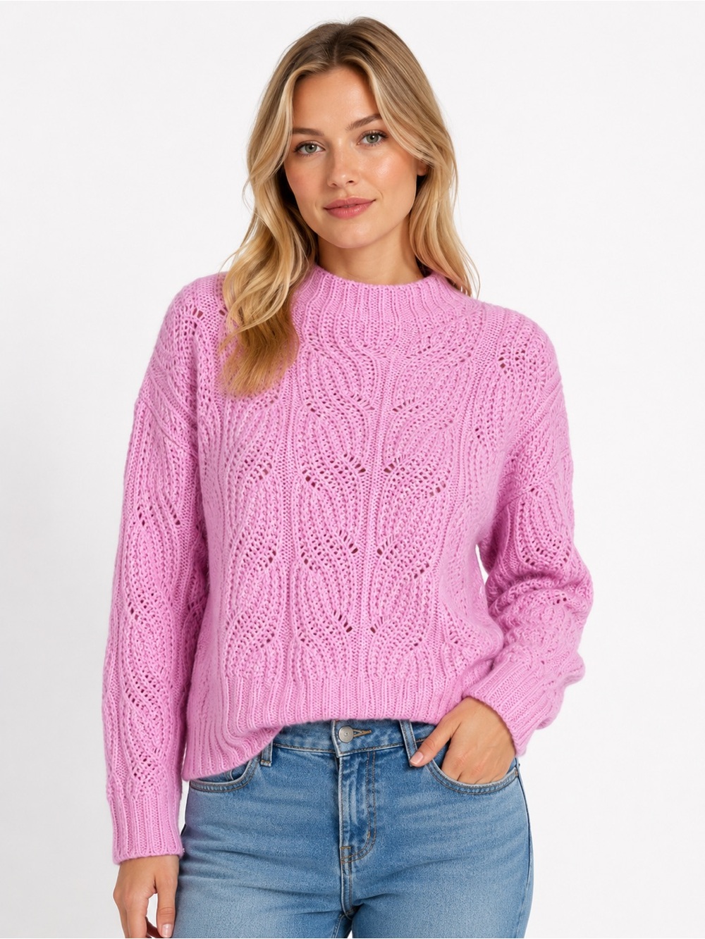 J.Crew Pointelle cable sweater cozy alpaca oversized preppy Size S
